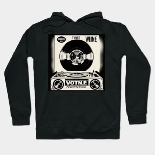 DJ Turntable Black and White Hoodie